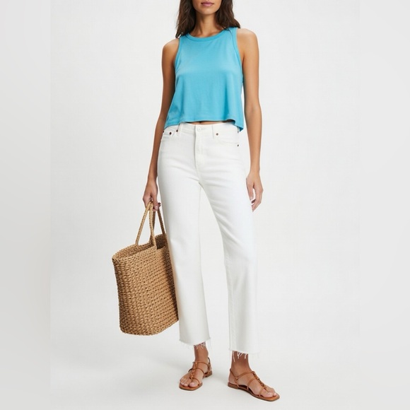 Lilly Pulitzer Denim - Lilly Pulitzer White Ankel Cropped Jeans w/ Raw Hem